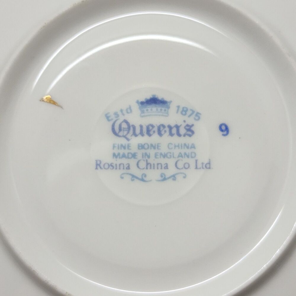 Vintage Rosina Queens England  Happy Anniversary Cup & Saucer Roses Bone China - Picture 8 of 8